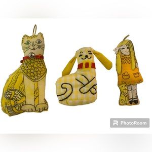 Vintage 1970s hand sewn Christmas ornaments